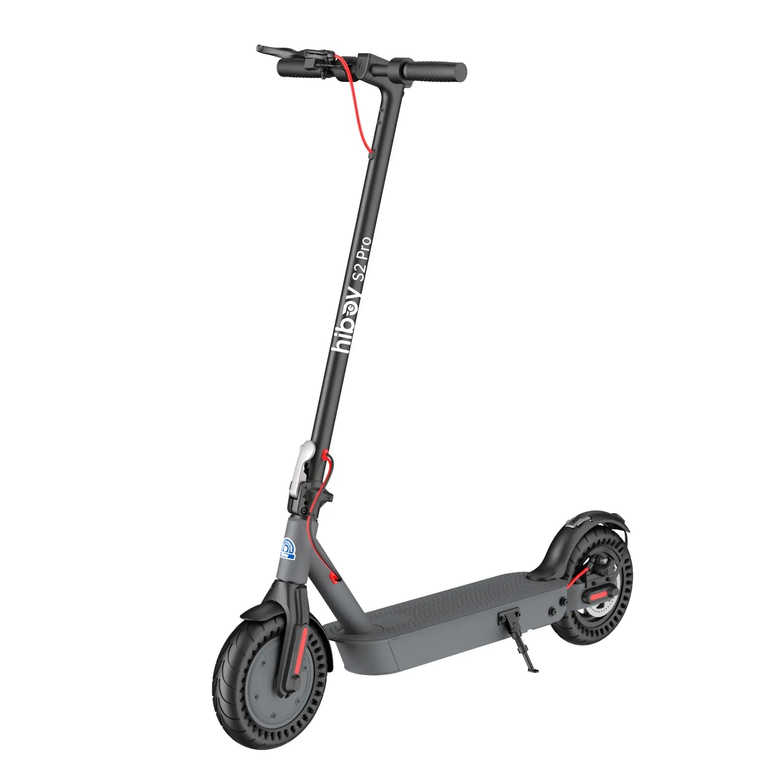 Real Hiboy S2 Pro product photo showing its handlebar, frame and solid honeycomb tires