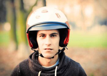 Guy wearing a helmet image