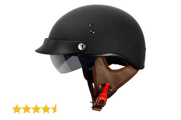 VCAN Cruiser Solid Half Face Motorcycle Helmet image