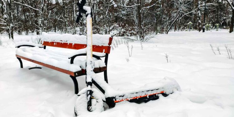 scooter on snow image