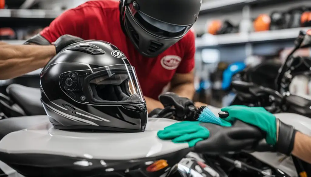 cleaning and maintenance of motorcycle helmet