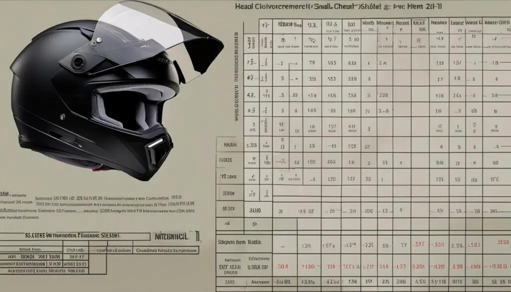 motorcycle helmet sizing chart